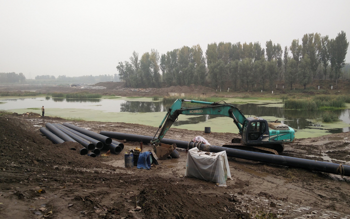 整治中的河道。北京市水文总站供图