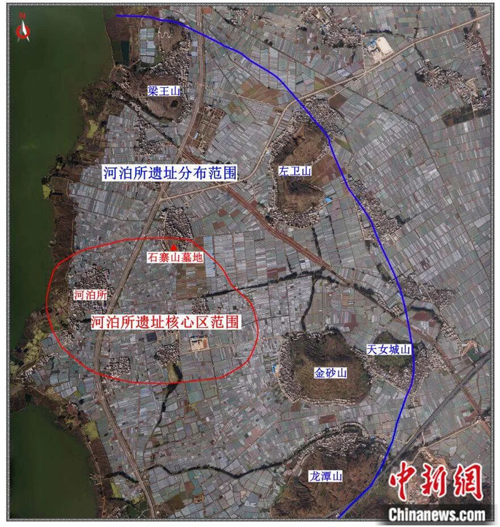河泊所遗址分布范围。云南省考古文物研究所供图