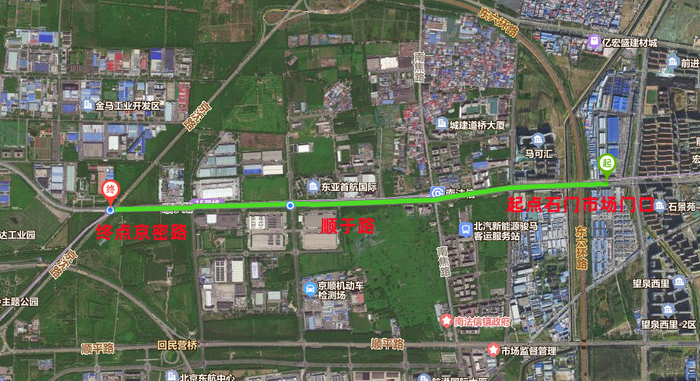 顺于路路段施工位置示意图。
