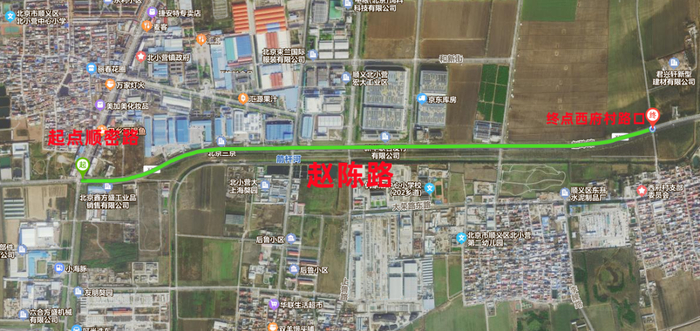 赵陈路路段施工位置示意图。