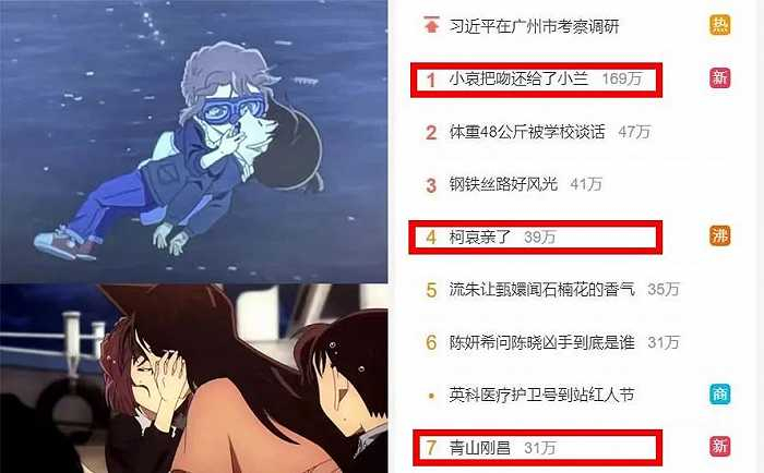 4月14日多个《柯南》相关词条登上热搜