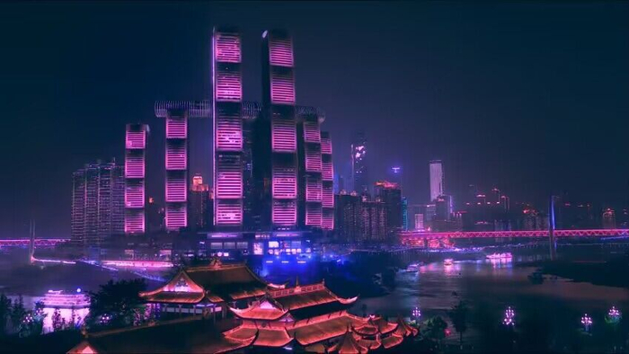 ▲南滨路夜景/图源 重庆喜马拉雅公寓