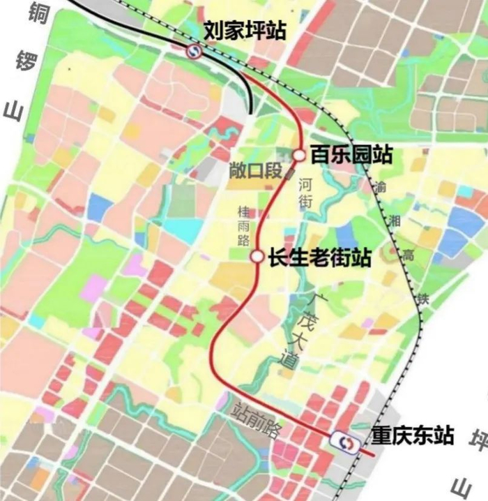 重庆地铁6号线东延伸段工程平面示意图