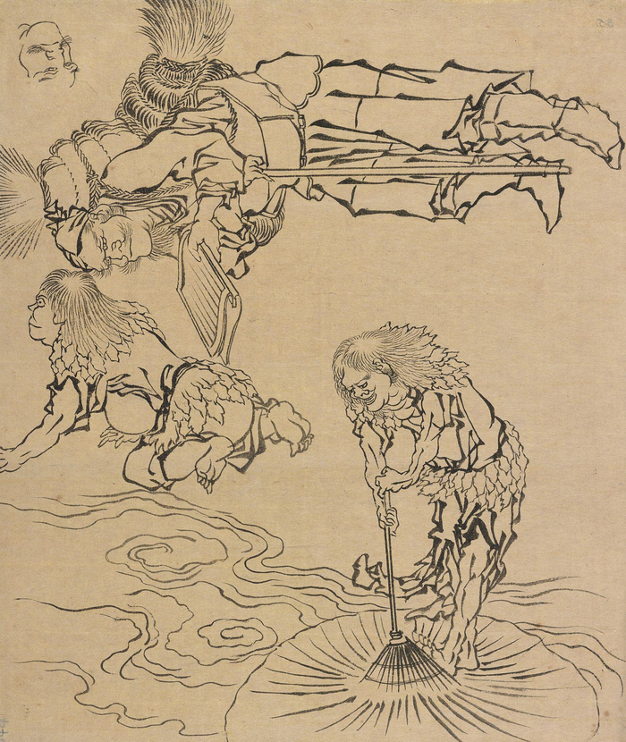 绘画作品中的“毛人水怪”