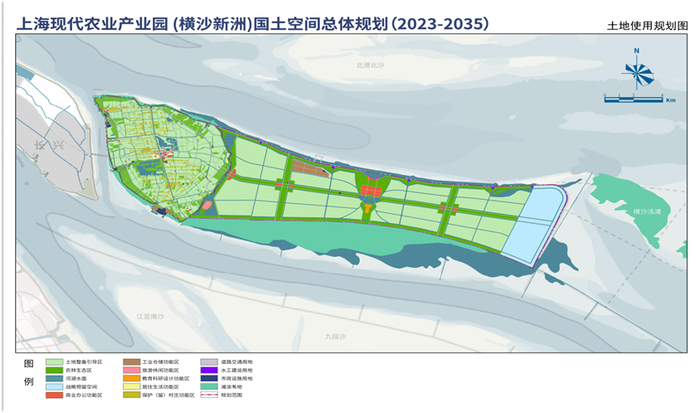 图3 横沙新洲园区土地使用规划图