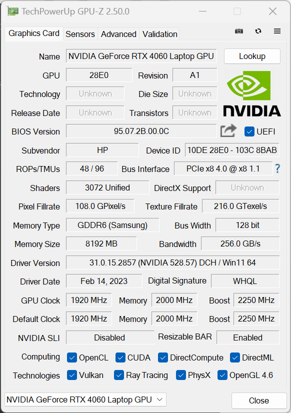 GPU-Z截图