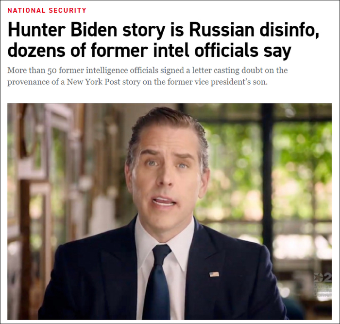 美国政治新闻网（Politico）在2020年10月19日的报道截图