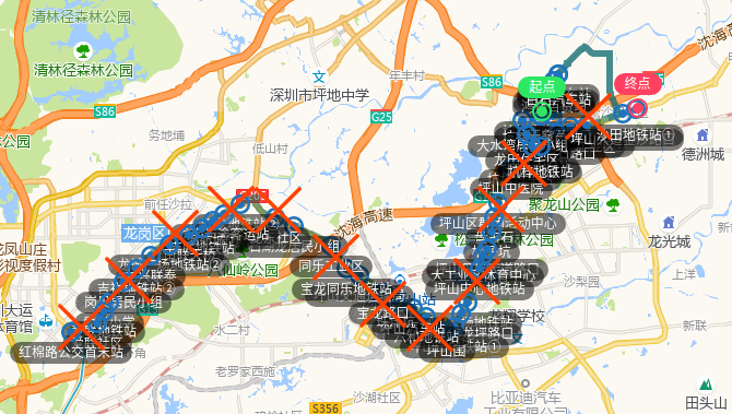 M136线部分调整路段示意图