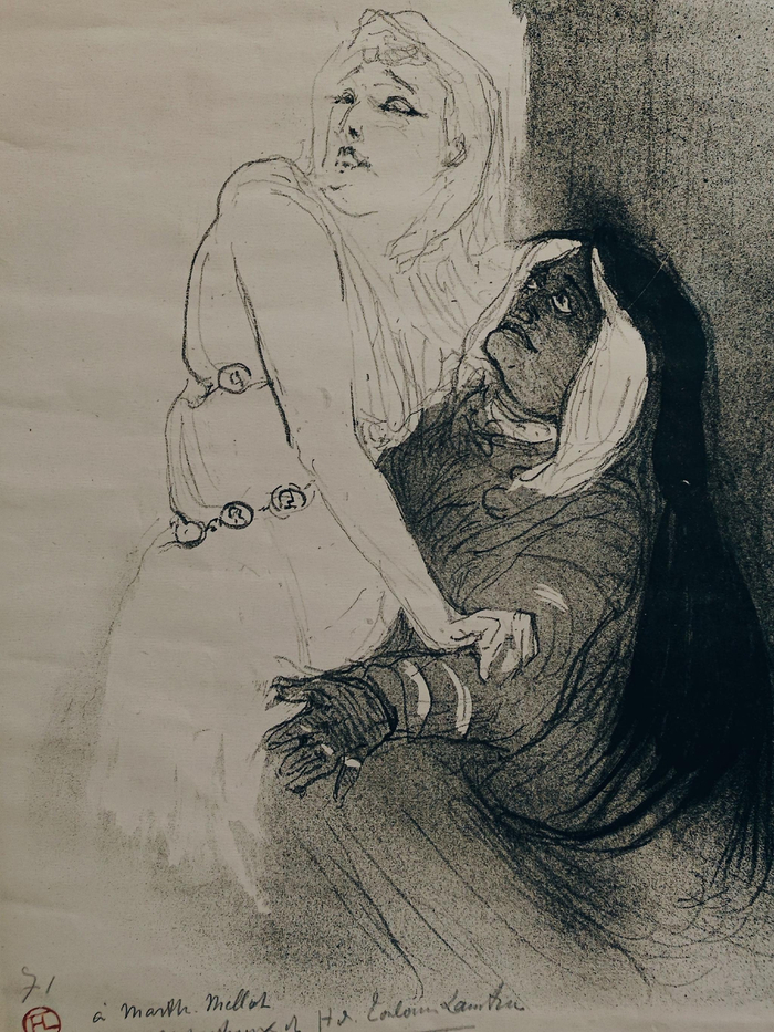 罗特列克的素描作品 此为罗特列克为舞台剧创作的作品