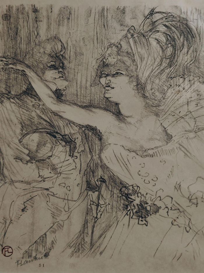 罗特列克的素描作品 此为罗特列克为舞台剧创作的作品