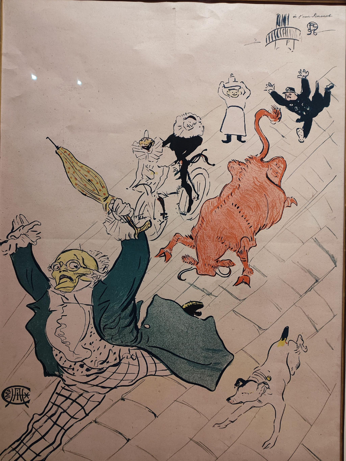 罗特列克为《疯牛》杂志创作的讽刺漫画