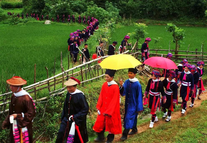 ▲三月三中的海南五指山市水满乡的苗族婚礼。