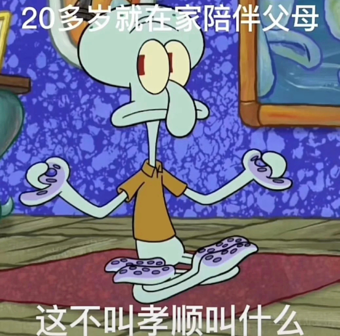 表情包来了 偷看 20多岁就在家陪伴父母 这不叫孝顺叫什么 呵呵