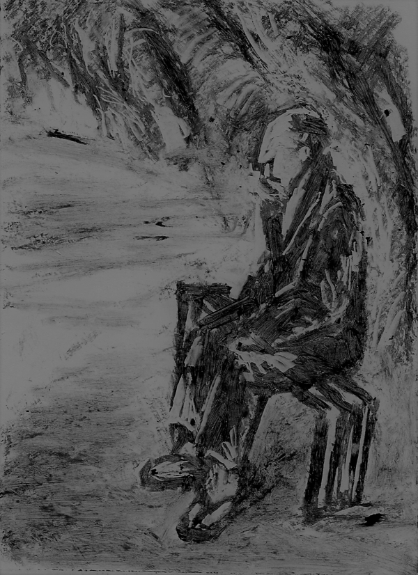 师母周碧珊的插图。可以确定的是，至少他显示了一个意愿，就是他不愿看到他正置身于其中的眼前世界。——《冥想的老者》