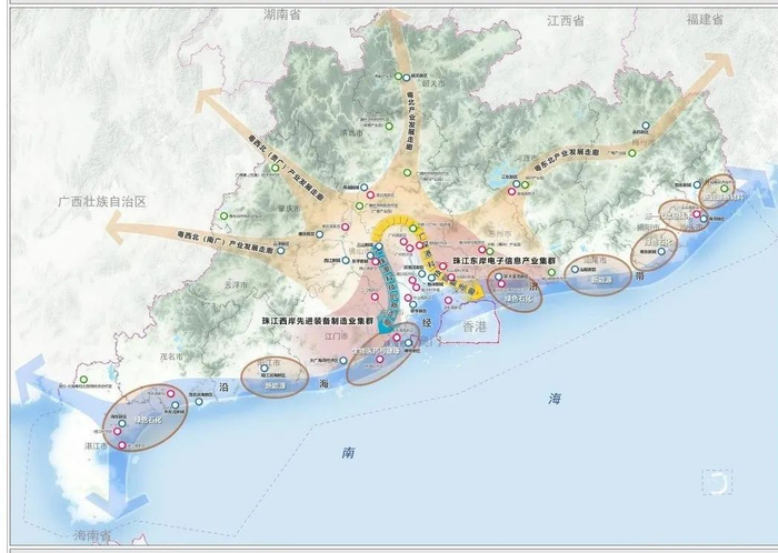 广深港、广珠澳科创走廊  图源：广东国土空间2035规划