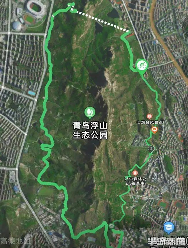 记者骑行绕山的大致轨迹图