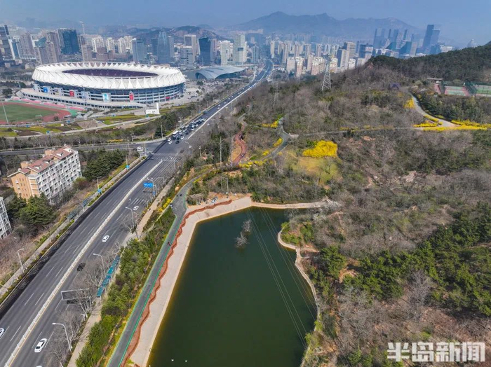 靠近银川西路位置的浮山森林公园