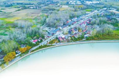 芍陂灌区一角俯瞰。　　安丰塘水库管理处供图