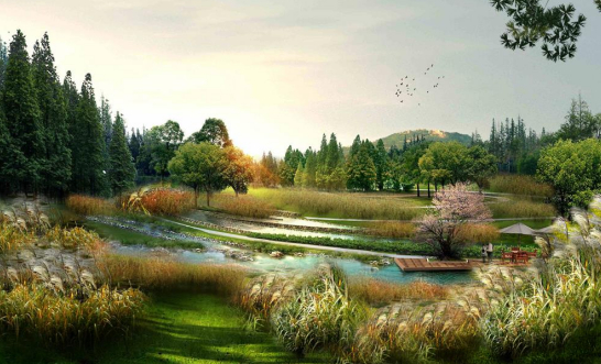 五彩梯田效果图