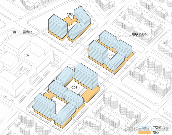 行政办公与商业功能复合图