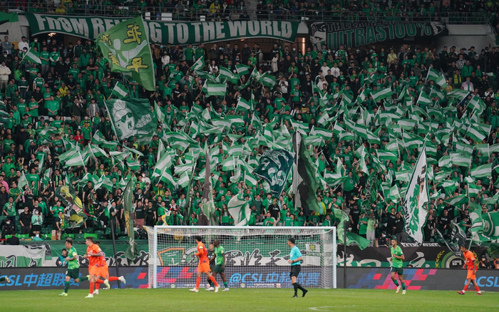 北京国安2023赛季中超第二个主场比赛，0比0与山东泰山互交白卷。  新京报记者 王飞 摄