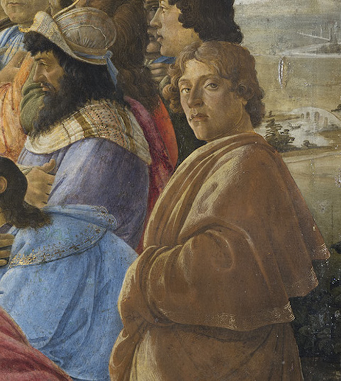 波提切利《三博士朝圣》（局部）中的波提切利