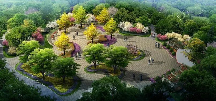 首都机场周边重点区域（南法信镇）综合治理提升工程东海洪公园效果图。