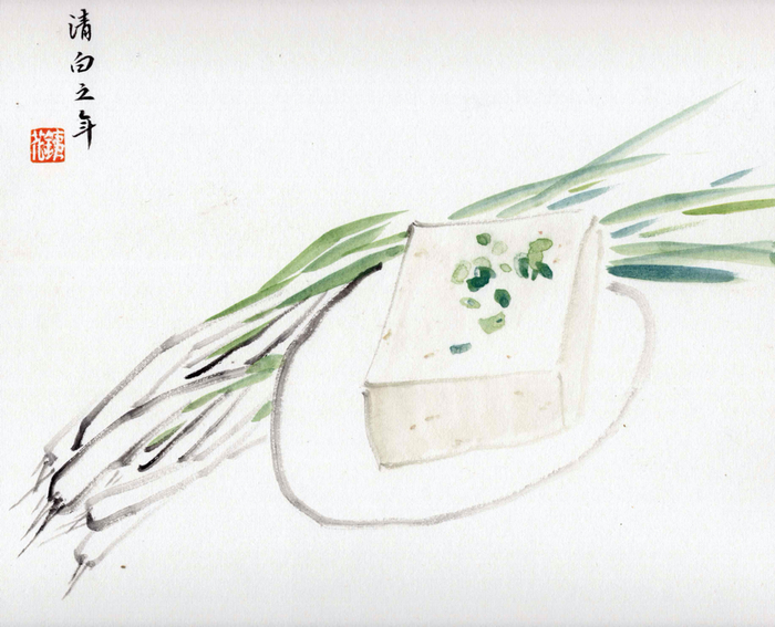绘画《清白之年》，《豆腐》内页插图。