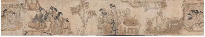 藏经洞出土的《降魔变文》，是图文结合的讲唱手卷，俨然千年前的“看图说话”。图为《降魔变文》局部