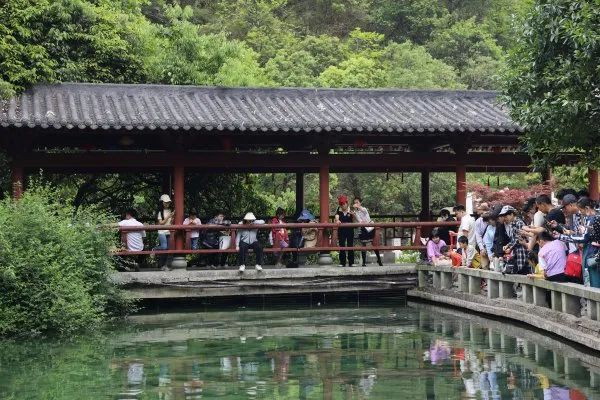 游客在贺州姑婆山景区游玩。图源贺州日报