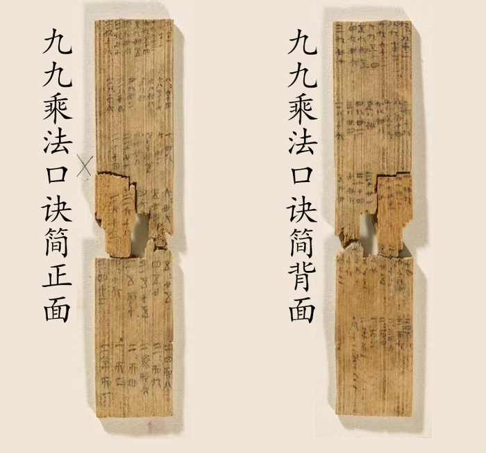 △九九乘法口诀简 里耶秦简博物馆藏