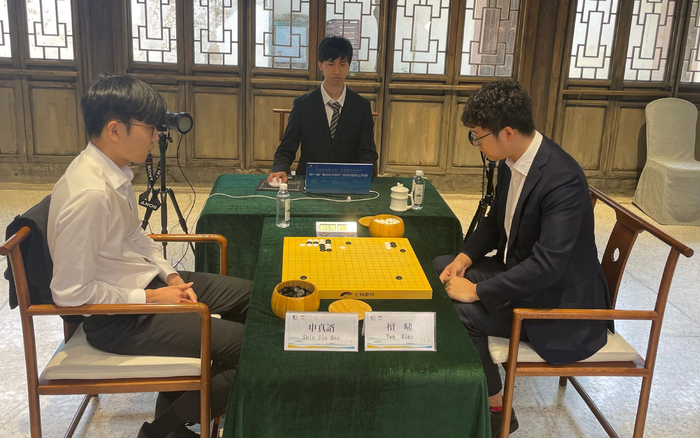 半决赛，申真谞的快节奏给了檀啸很大压力。新京报记者 孙海光 摄