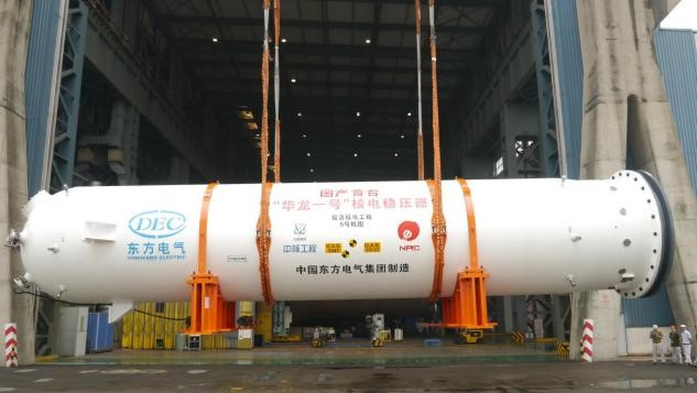 东方电气研制的国产首台“华龙一号”核电稳压器完工发运。采访对象供图