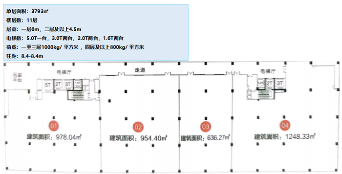 图：E区工业大厦标准层平面图