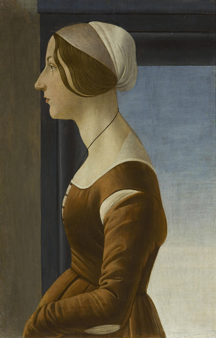 正在上海东一美术馆展出的文艺复兴时期艺术大师波提切利《青年女子“西蒙内塔·韦斯普奇”的肖像》