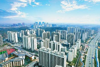 俯瞰蓝绸带未来公园社区。 成都东部新区党群工作部供图