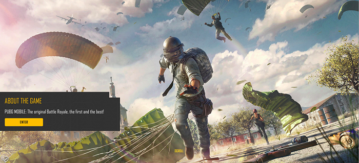 《PUBG MOBILE》官网页面