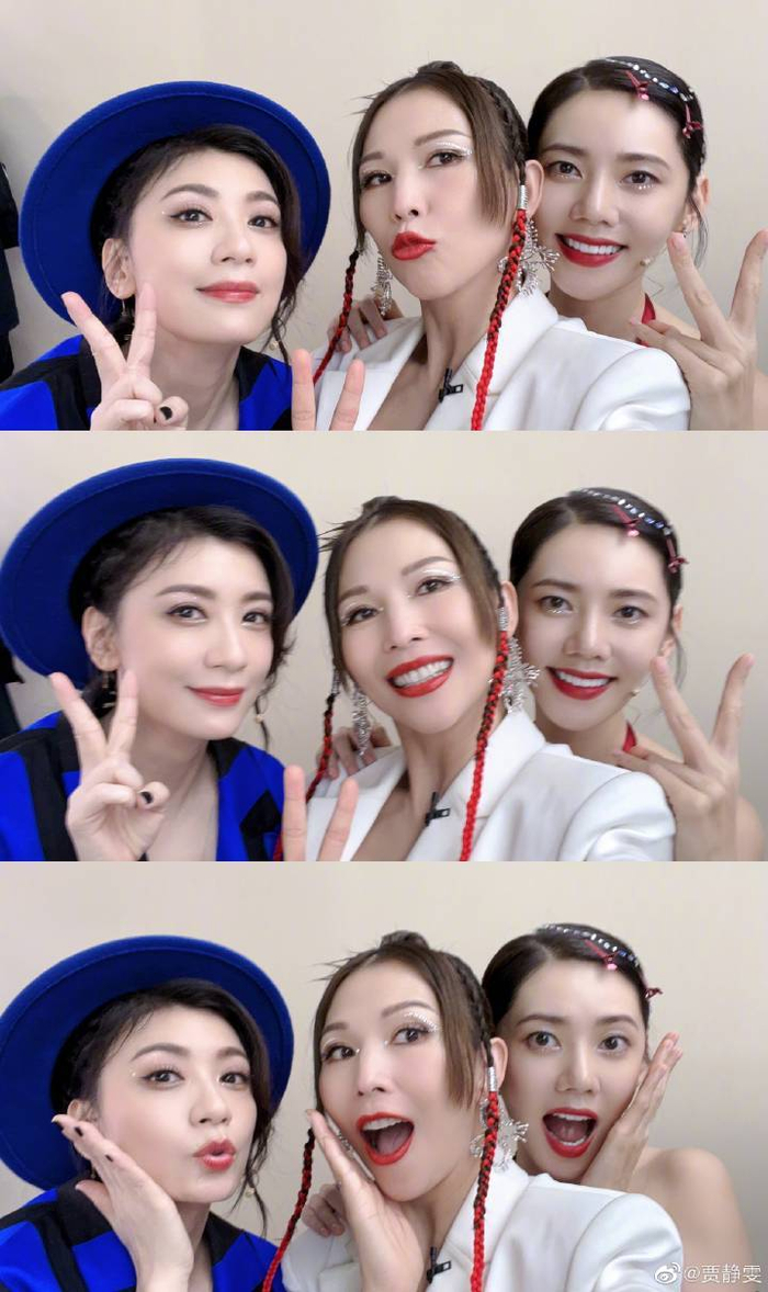 贾静雯晒和蔡少芬秋瓷炫比耶合照!咱就是说!