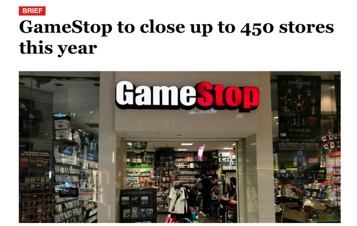 （受疫情影响 游戏驿站一度大量关店 来源：网络）