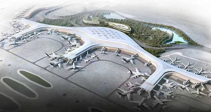 合肥新桥国际机场T2航站楼效果图。