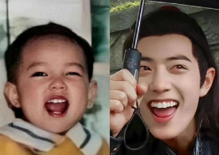 肖战这个笑容从小到大都是一样的