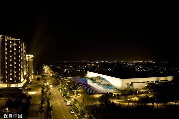 2023年5月16日，航拍河北“雄安之眼”——雄安城市计算中心。图源：视觉中国