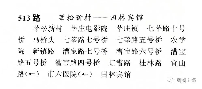 1997年交通旅游指南：513路