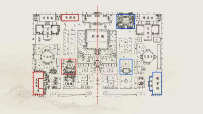 御花园平面图（来源：故宫博物院微信公众号）