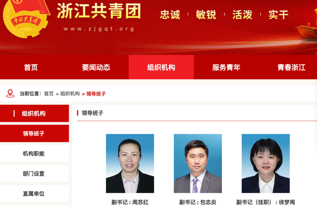 浙江共青团网站截图