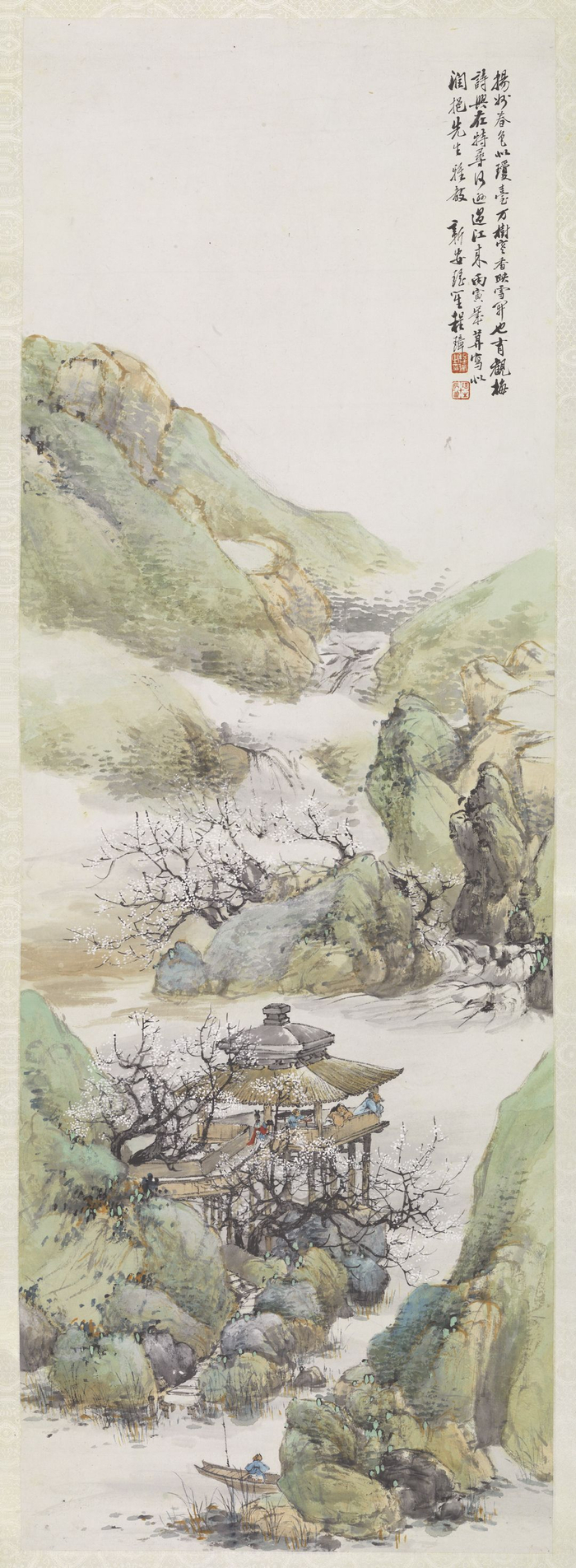 程璋扬州春色图轴梅花