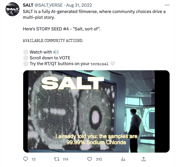 AI系列短片，在社交平台邀请观众决定故事走向