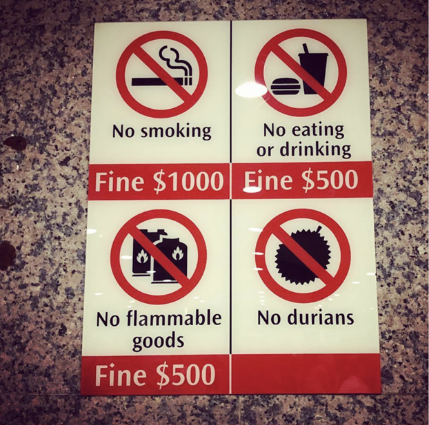 榴莲在公共场合被当成“生化武器”。（图/Twitter）