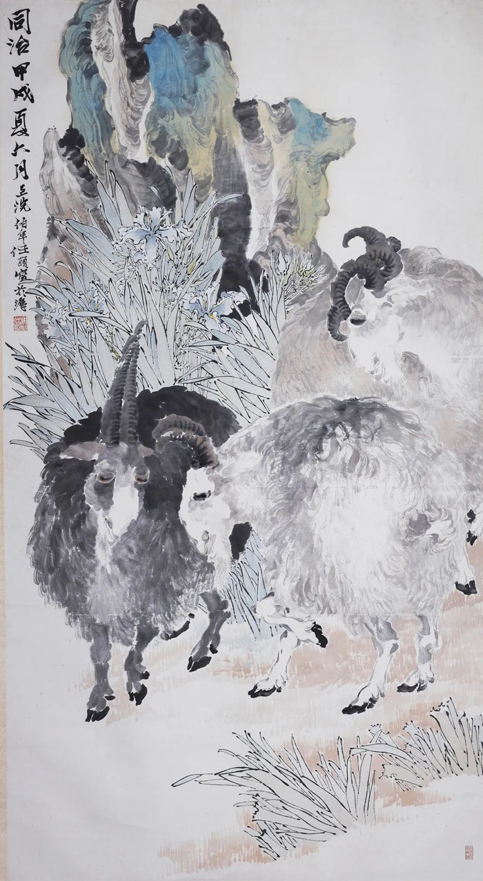 清 任伯年《三羊开泰图》