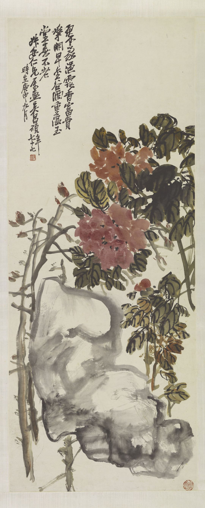 吴昌硕晚年牡丹中堂